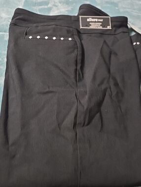 Allure Black Men's Dress Pants with Stud Detail